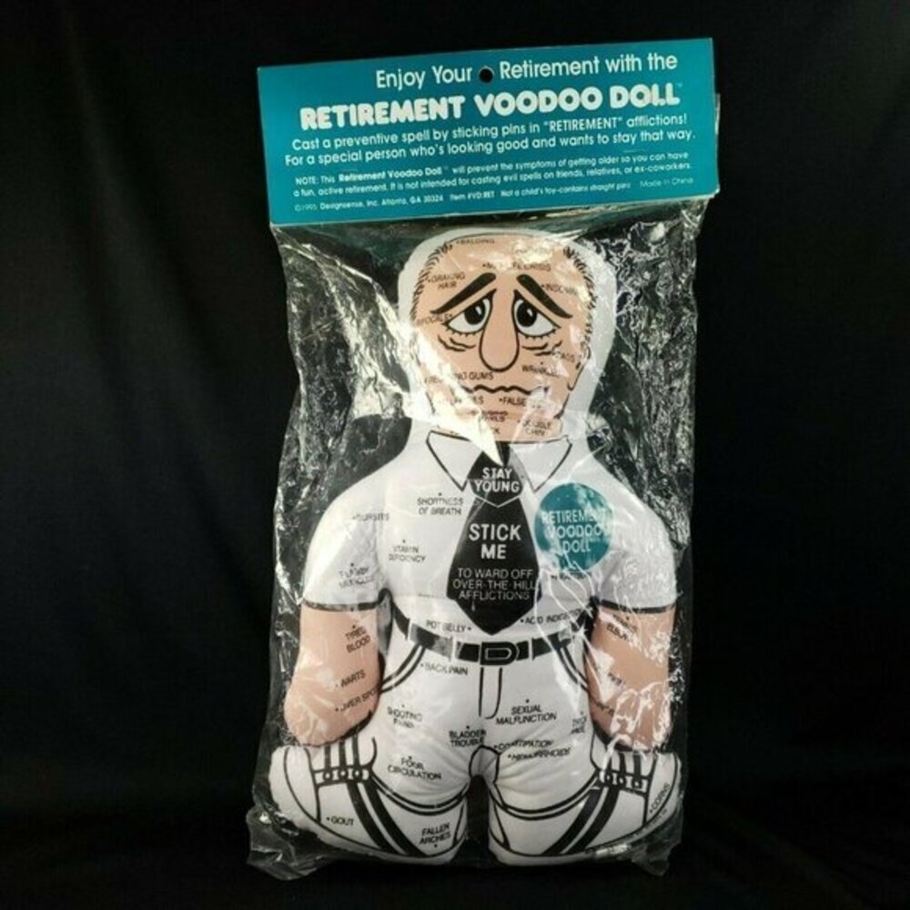 Retirement Voodoo Doll Fun Gag Gift Party Stuffed Retire 1995 Vintage